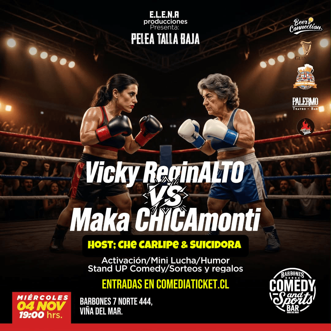 Flyer de Pelea Talla Baja - Vicky ReginALTO vs. Maka CHICAmonti