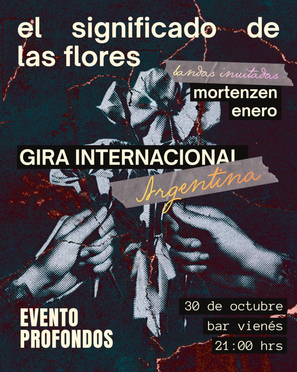 Flyer de PROFONDOS EL SIGNIFICADO DE LAS FLORES GIRA ARGENTINA