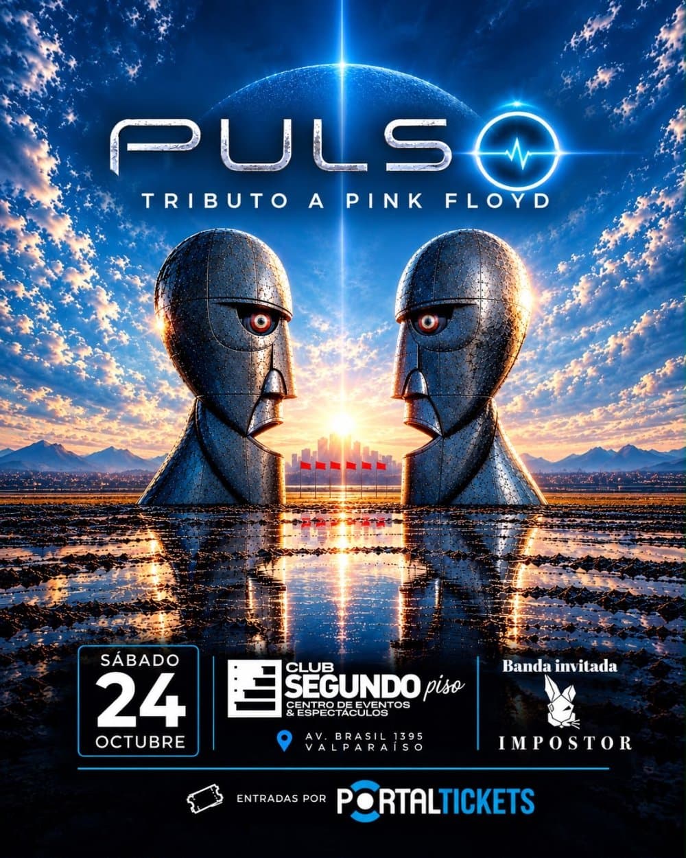 Flyer de PULSO: TRIBUTO A PINK FLOYD EN CLUB SEGUNDO PISO, VALPARAÍSO