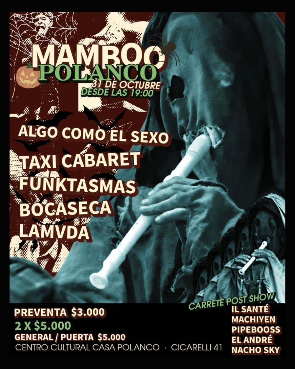 Flyer de MAMBOO POLANCO EN CASA POLANCO, VALPARAÍSO