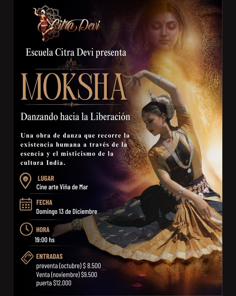 Flyer de MOKSHA DANZANDO HACIA LA LIBERACION