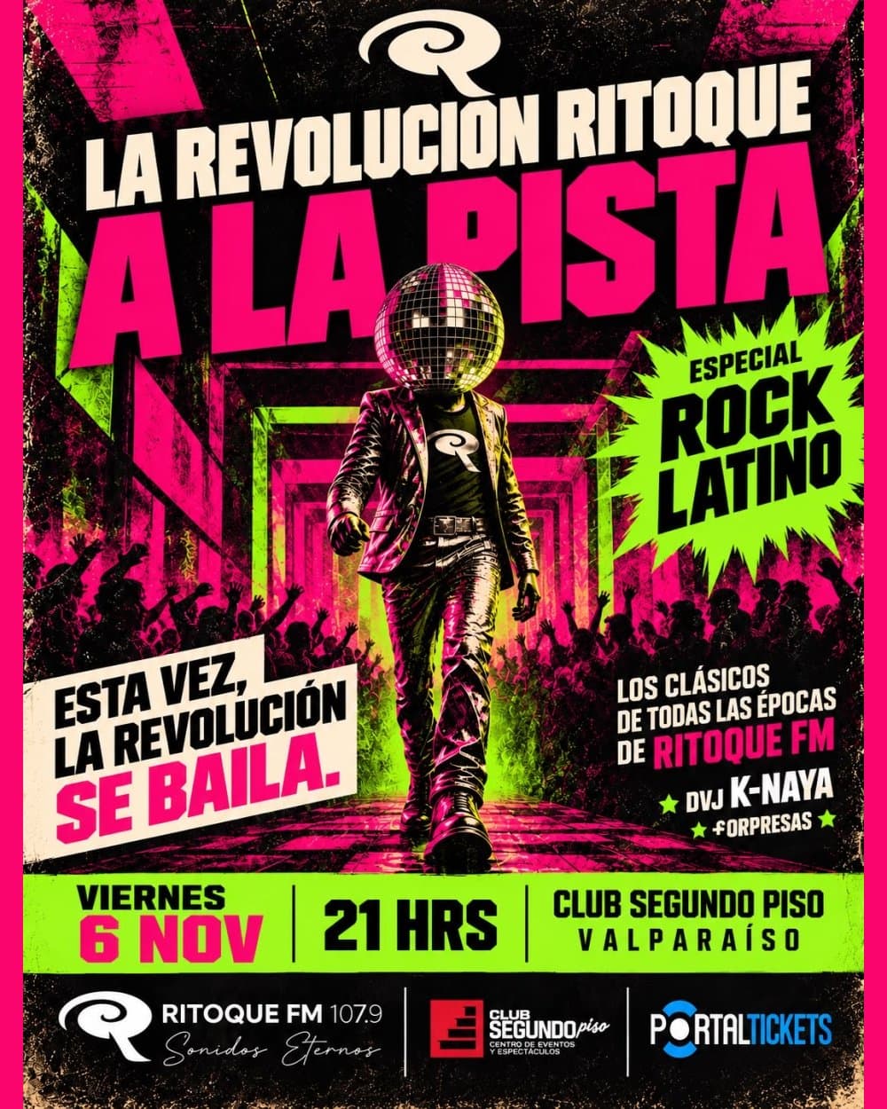 Flyer de LA REVOLUCION RITOQUE A LA PISTA EN CLUB SEGUNDO PISO, VALPARAÍSO