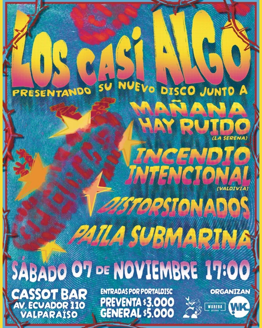 Flyer de LOS CASI ALGO PRESENTANDO SU DISCO EN CASSOT BAR
