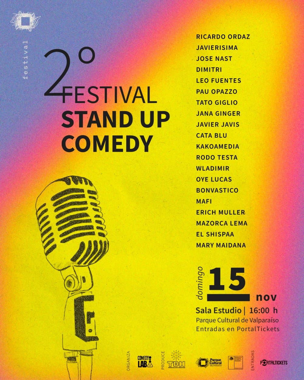 Flyer de 2° FESTIVAL DE STAND UP COMEDY EN EL PARQUE CULTURAL DE VALPARAÍSO