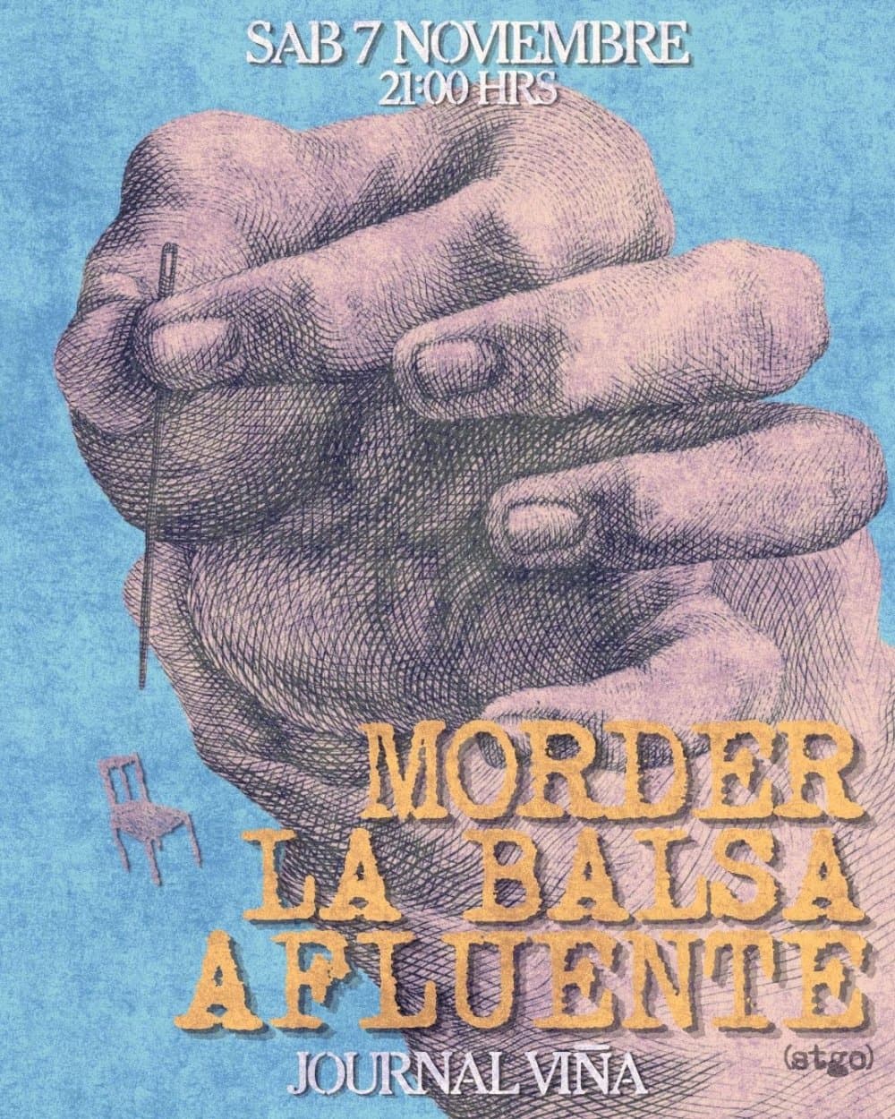 Flyer de MORDER + LA BALSA + AFLUENTE EN JOURNAL, VIÑA DEL MAR