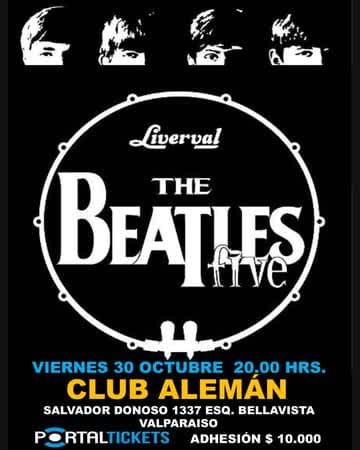 Flyer de Beatles Five en concierto
