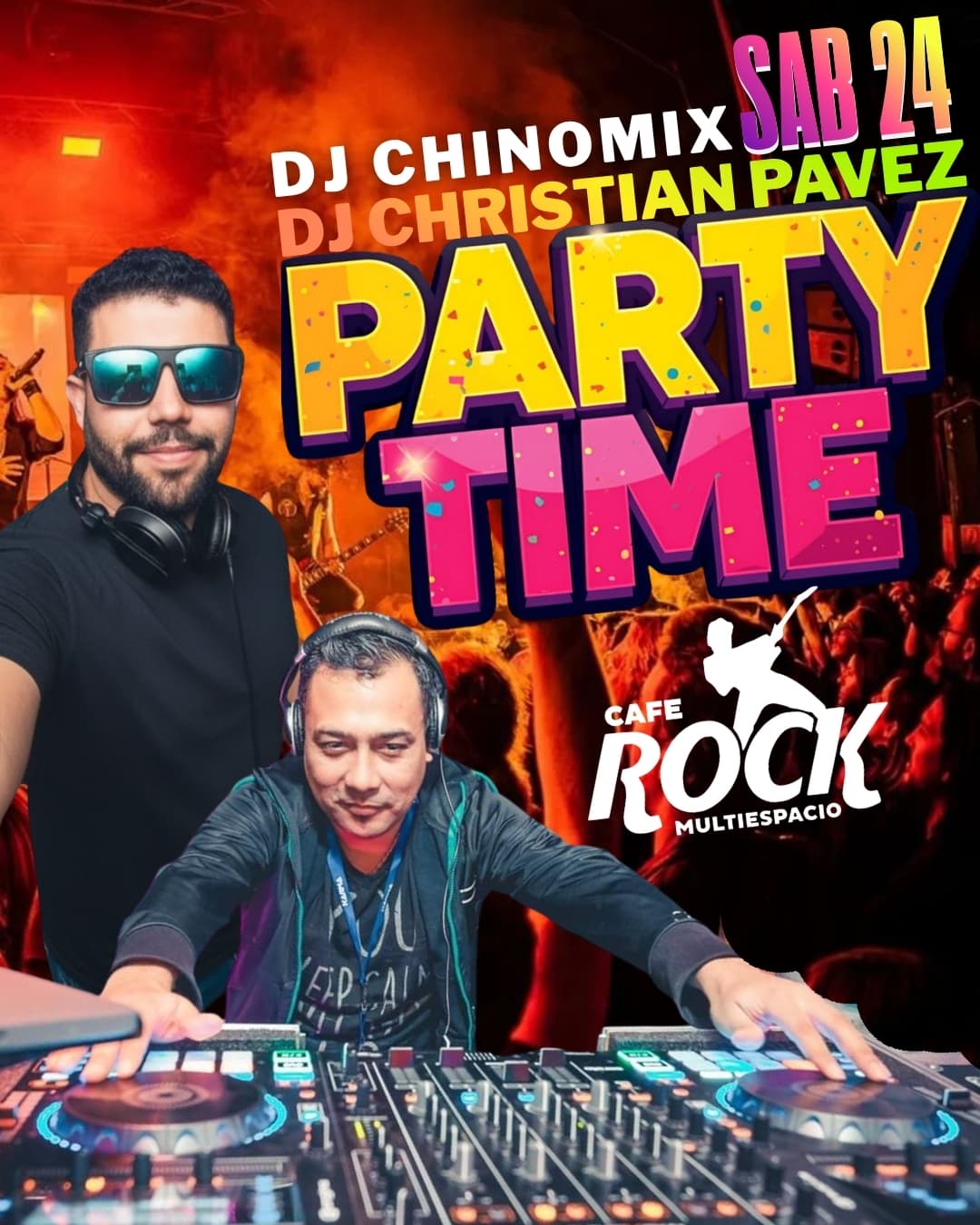 Flyer de Sábado 24 Party Time todo el mundo a la pista