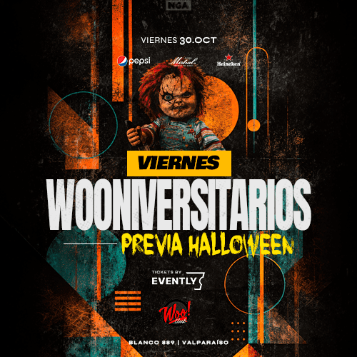 Flyer de Viernes de Wooniversitarios